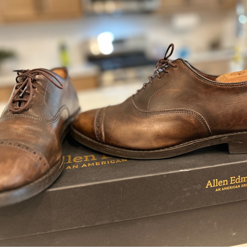 Allen Edmonds Dark Brown Leather Oxfords - Picture 2 of 8